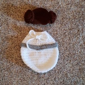 Newborn Princess Leia knit starwars costume